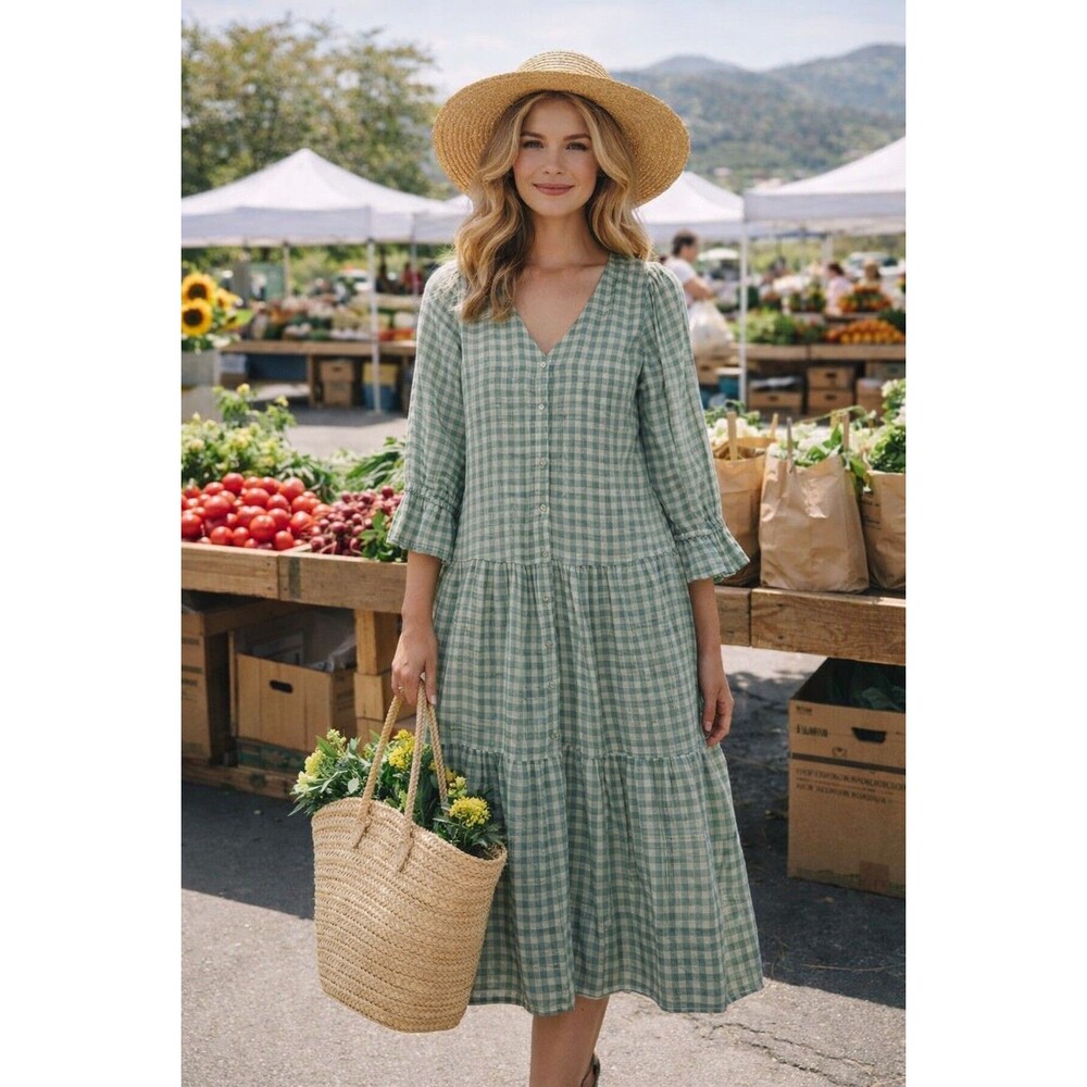 Little Lies Anthropologie Layered Prairie Cottagecore Cotton Dress Size S